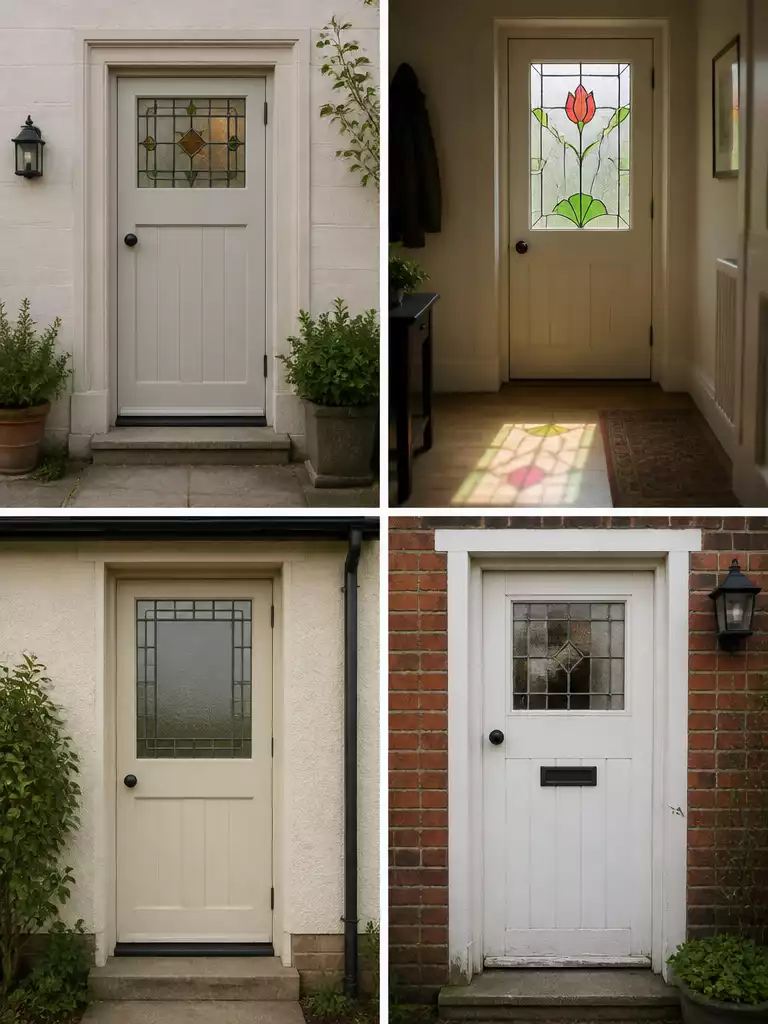 Leaded Glass Cottage Front Door Arts and Crafts Style