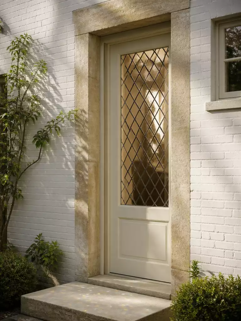 Diamond Pane Glass Door