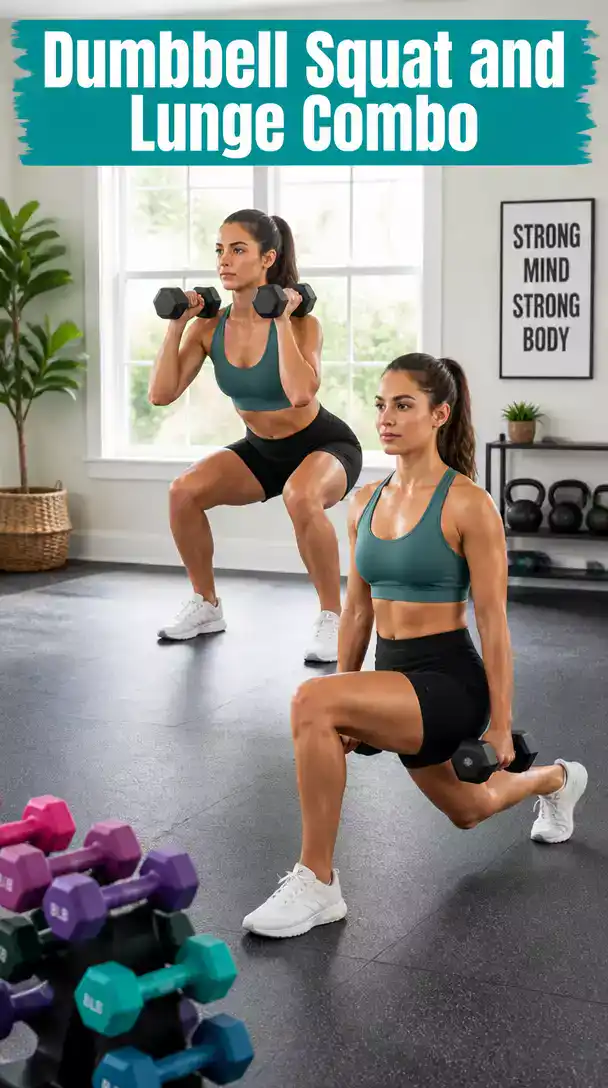 Dumbbell High-Rep Squat and Lunge Combo That Tones the Lower Body