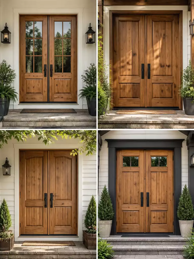 Knotty Alder Wooden Double Doors