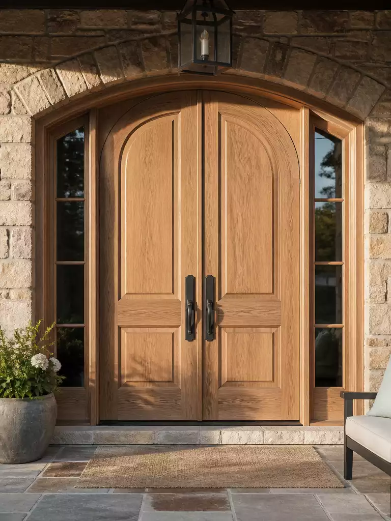 Arched Top Wooden Double Doors