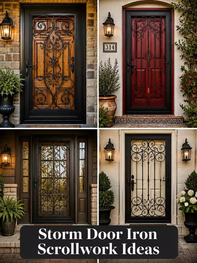 Iron Scrollwork Storm Door Styles That Elevate Front Door Curb Appeal