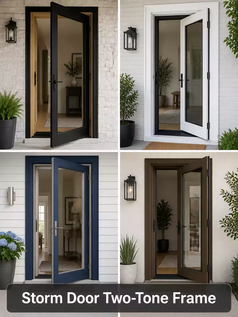 Two-Tone Frame Storm Door Ideas That Elevate Front Door Curb Appeal
