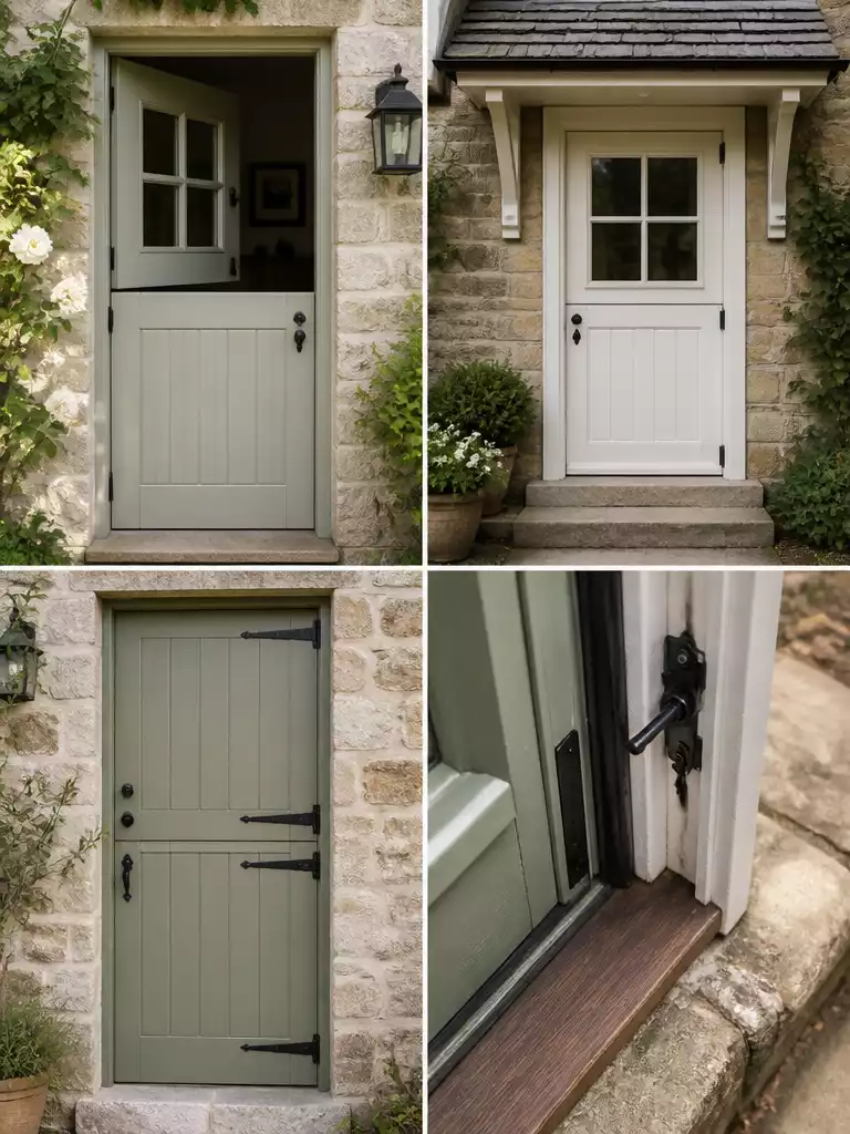 Dutch Door Cottage Front Entry Split Panel Open Top Half