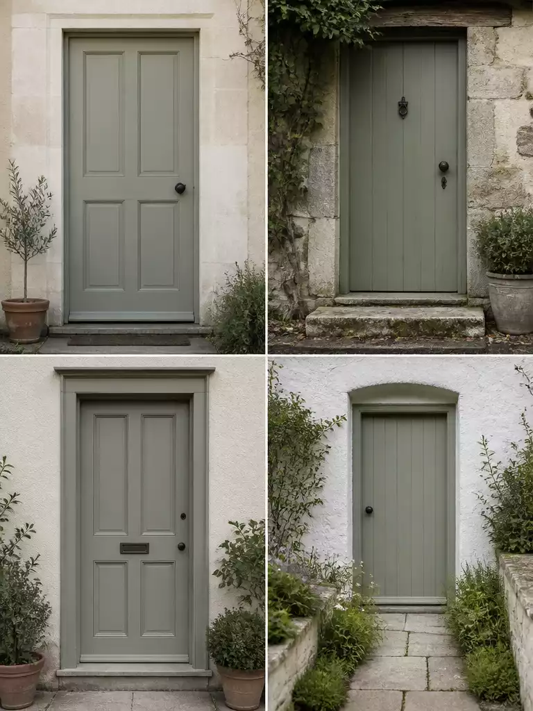 Soft Sage Cottage Front Door Heritage Color Ideas