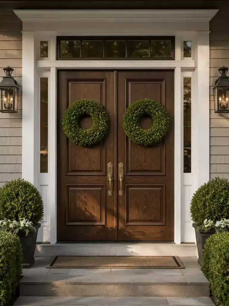 Walnut Wooden Double Doors