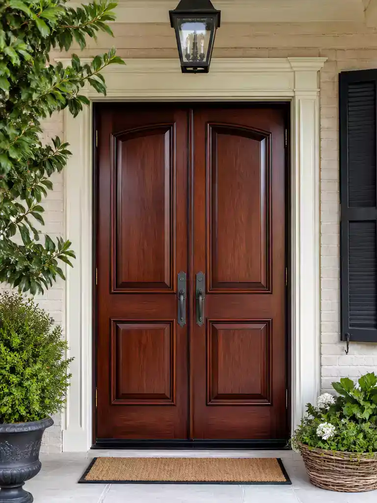 Mahogany Wooden Double Doors
