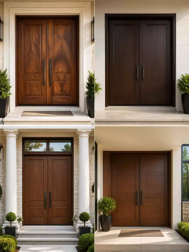 Walnut Double Front Doors: Rich Tone and Depth for Sophisticated Entries