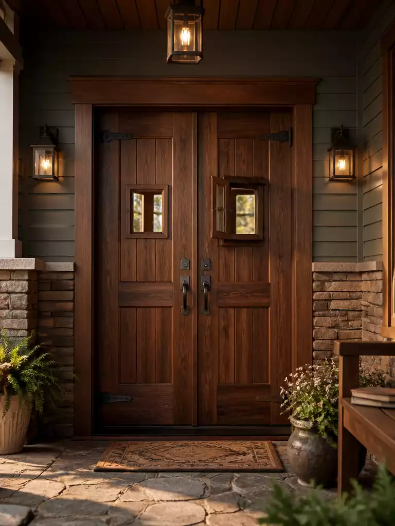 Speakeasy-Style Wooden Double Doors
