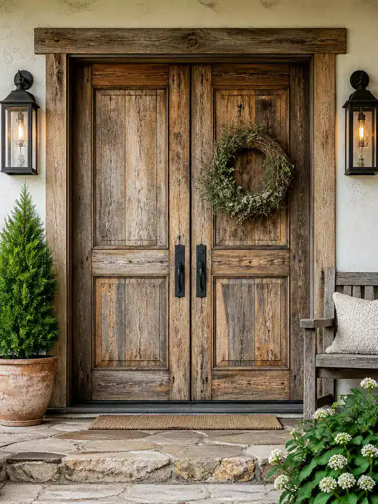 Reclaimed Barn Wood Double Doors