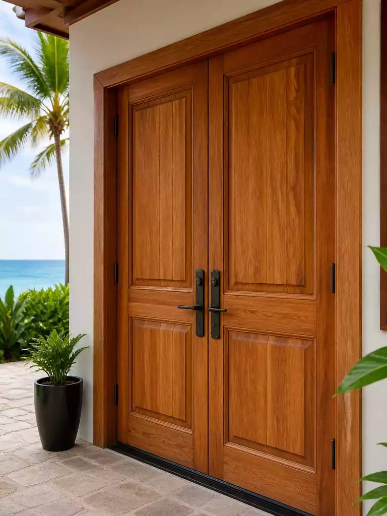 Teak Wooden Double Doors