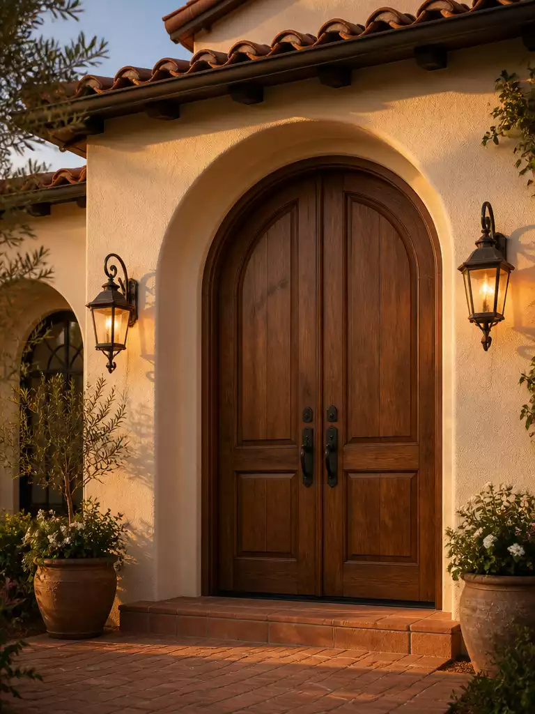 Arched Top Wooden Double Doors: Architectural Curves Elevate Wood Luxury