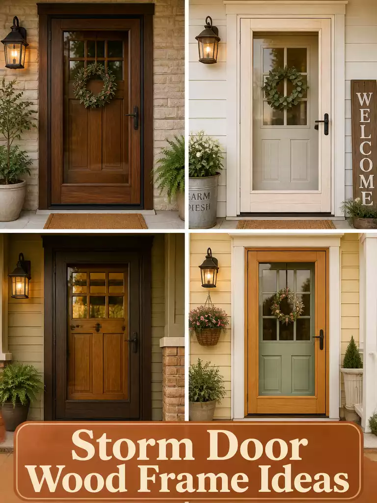 Wood-Framed Storm Door Ideas That Complement Natural Wood Entry Doors
