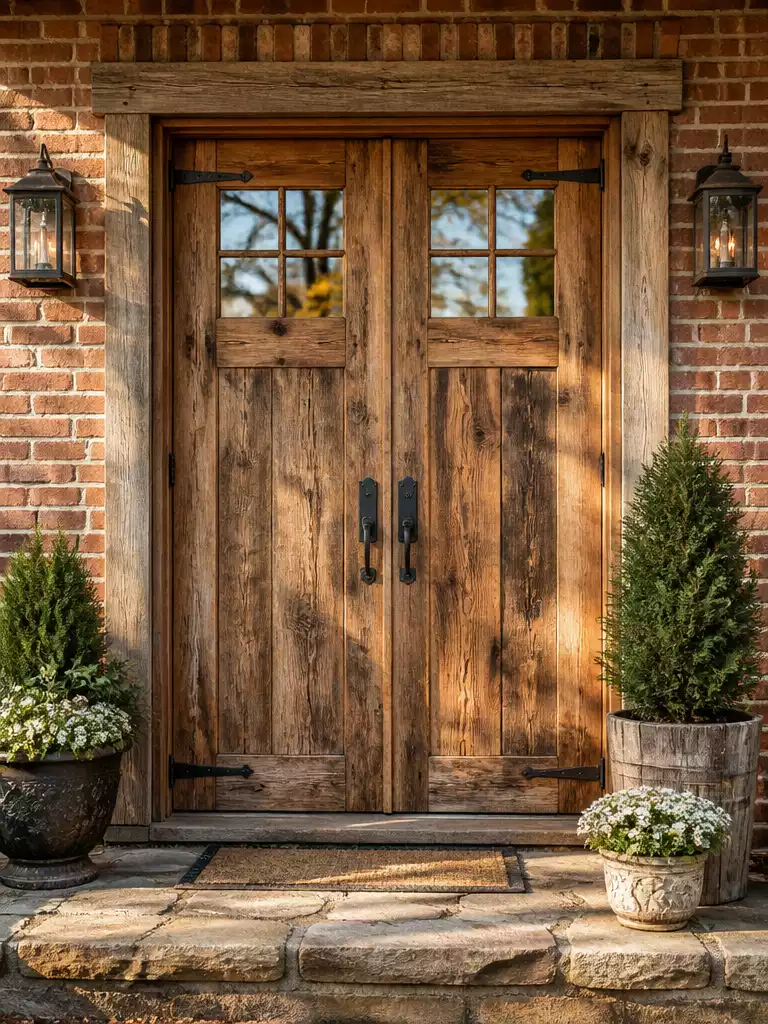 Reclaimed Barn Wood Double Doors