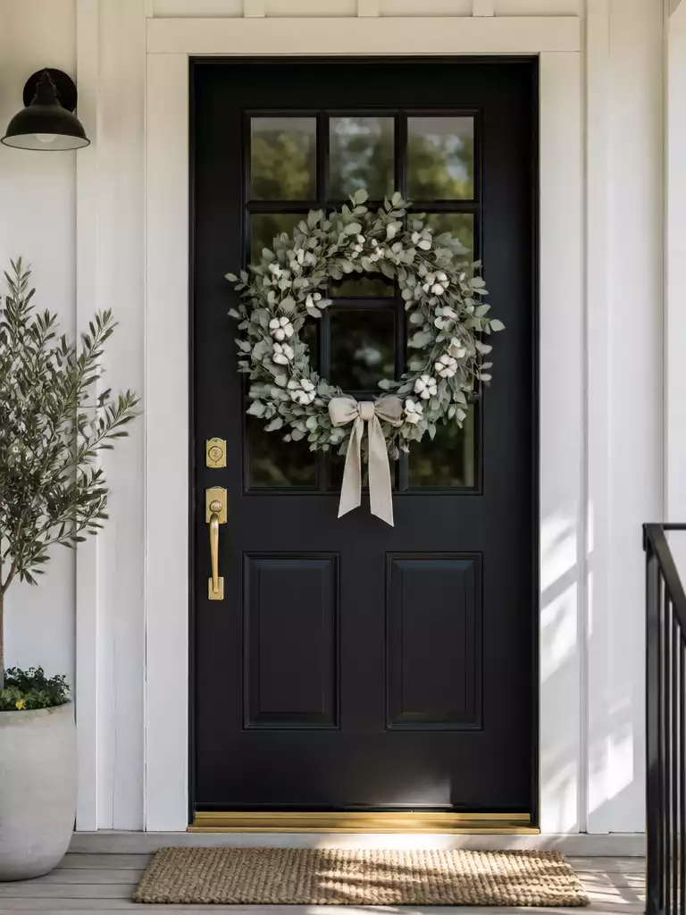 Eucalyptus Christmas wreath idea with natural textures