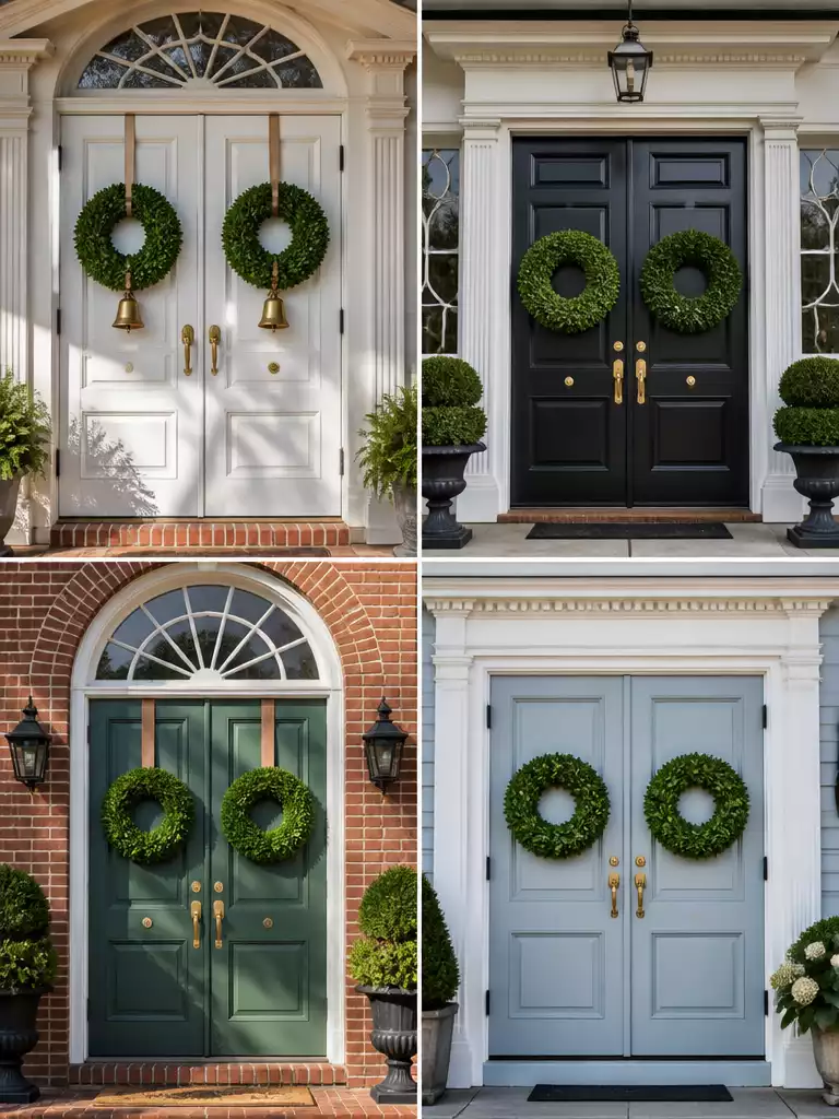 Boxwood Wreaths for a Manicured and Formal Holiday Entryway