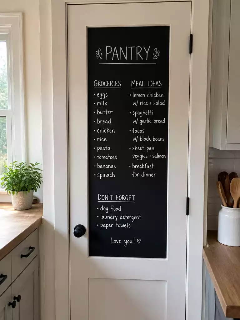 Pantry Door Chalkboard Panel