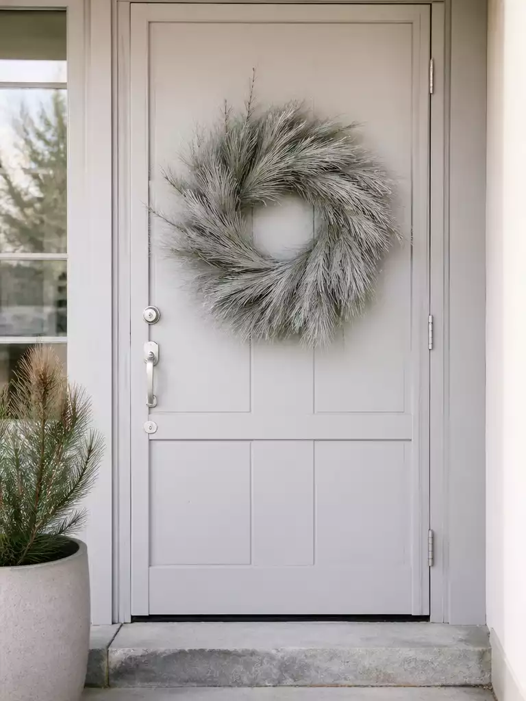 White Pine Wreaths for a Scandi-chic minimalist front door