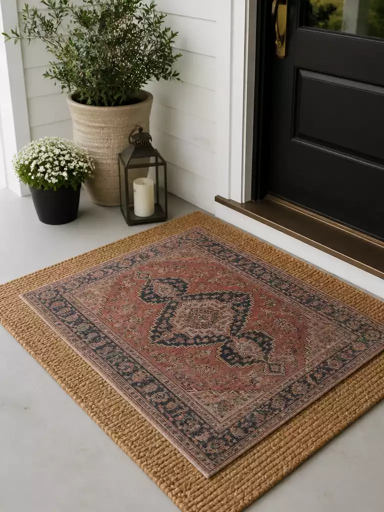 Vintage Rug Over Coir