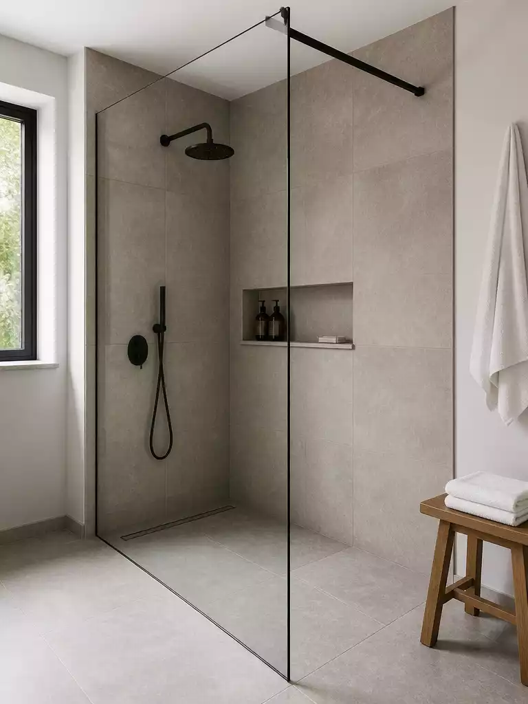 Seamless Wet Room Panels for a Modern Barrier-Free Spa Bathroom