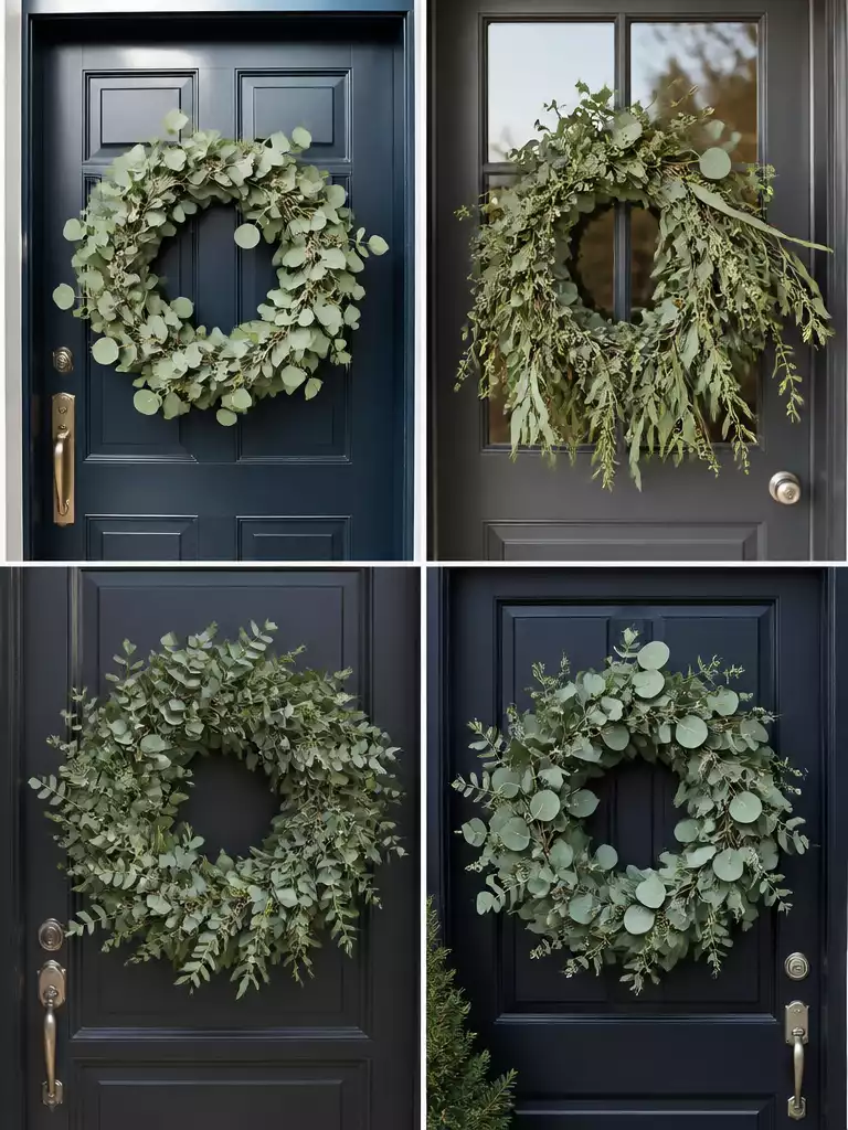 Eucalyptus Christmas Wreath Ideas for a Modern Front Door