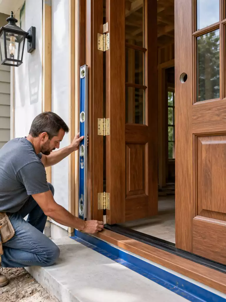 Professional Installation Quality for Durable Wooden Double Front Doors