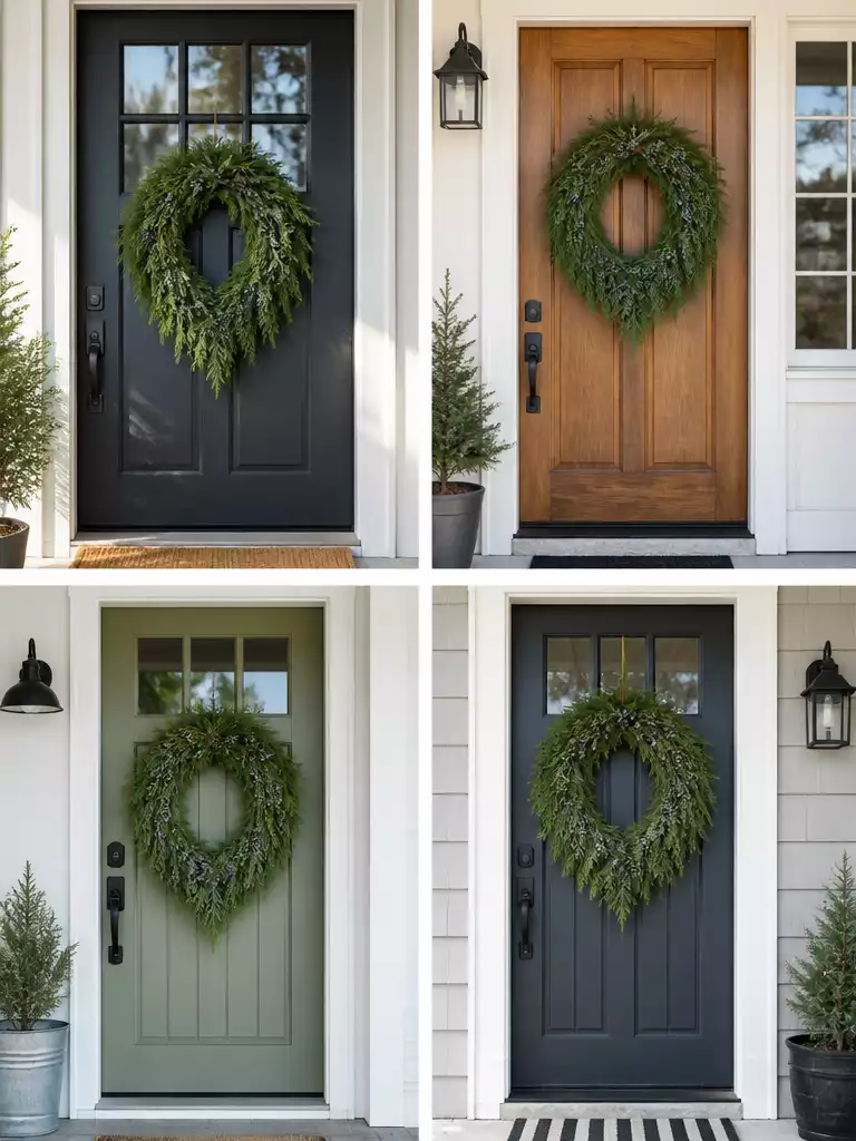 Cedar Wreaths for a Soft Woodland Inspired Front Door