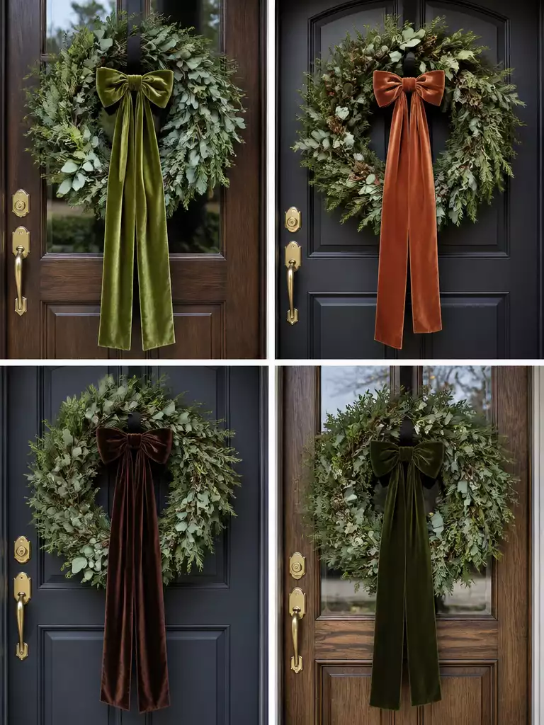 Double-Sided Heavy Velvet Ribbon for a Sophisticated Christmas Wreath Look