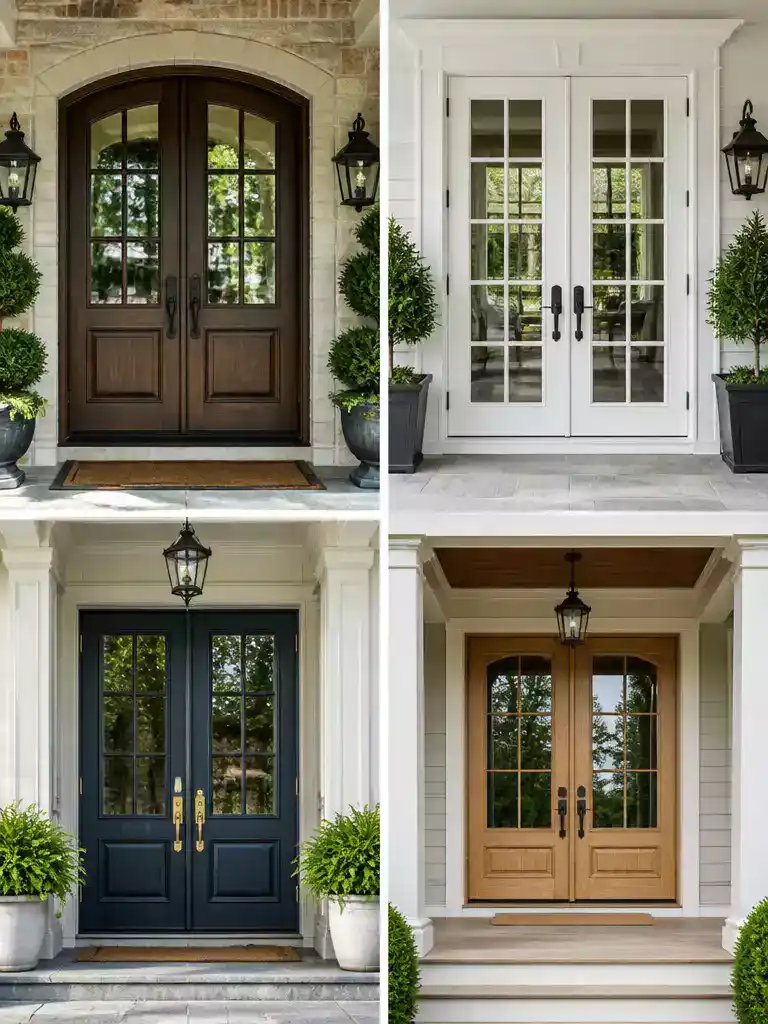 Double Entry Door styles for a grand and symmetrical front entrance
