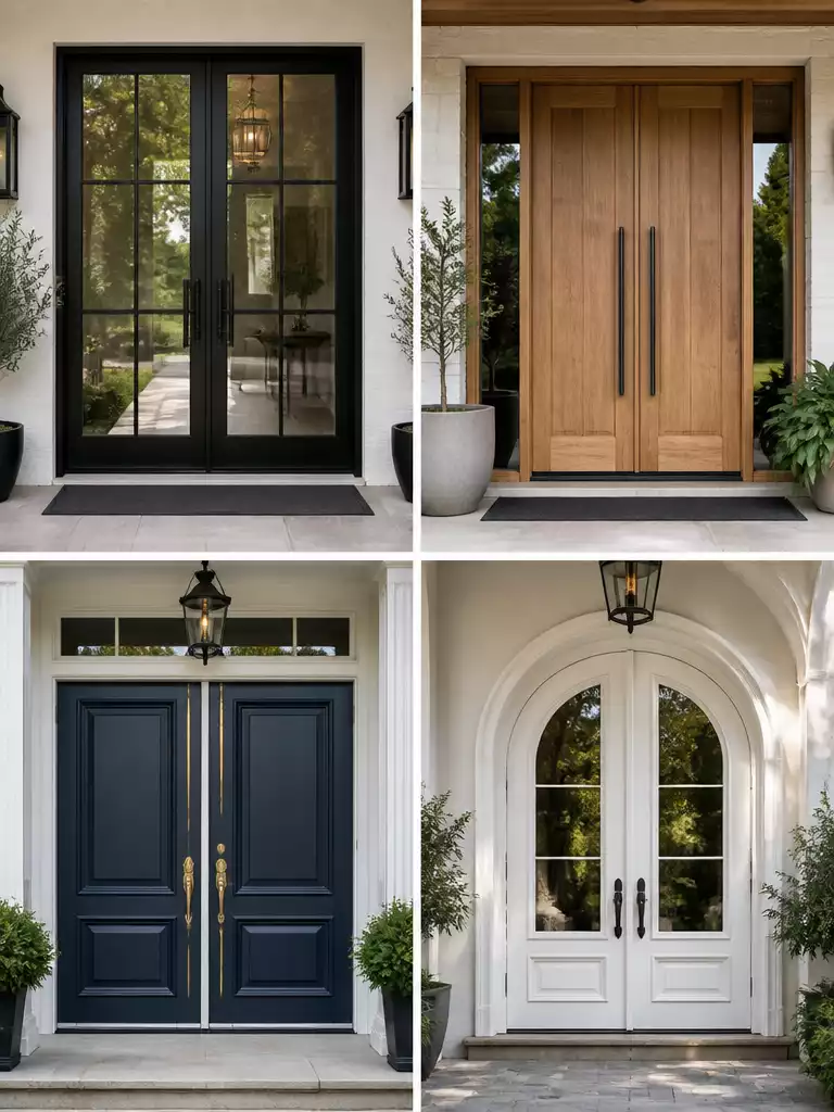 Double Entry Door styles for a grand and symmetrical home entryway