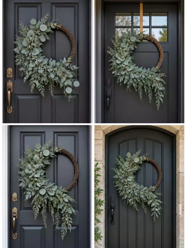 Fresh Eucalyptus Wreath Design with Silver Dollar and Seeded Varieties