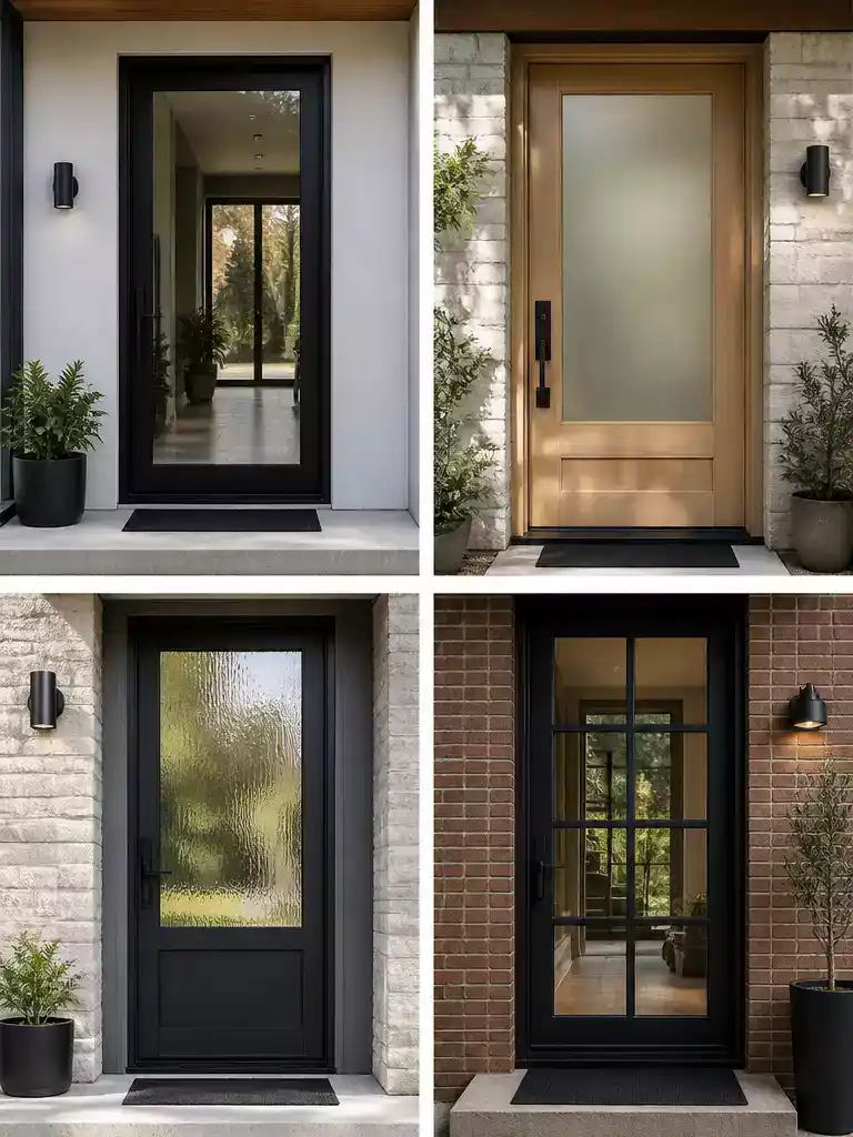 Glass Panel Door Styles for Flooding Dark Entryways with Light
