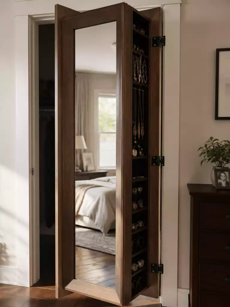Mirrored Door with Deep Storage Frame