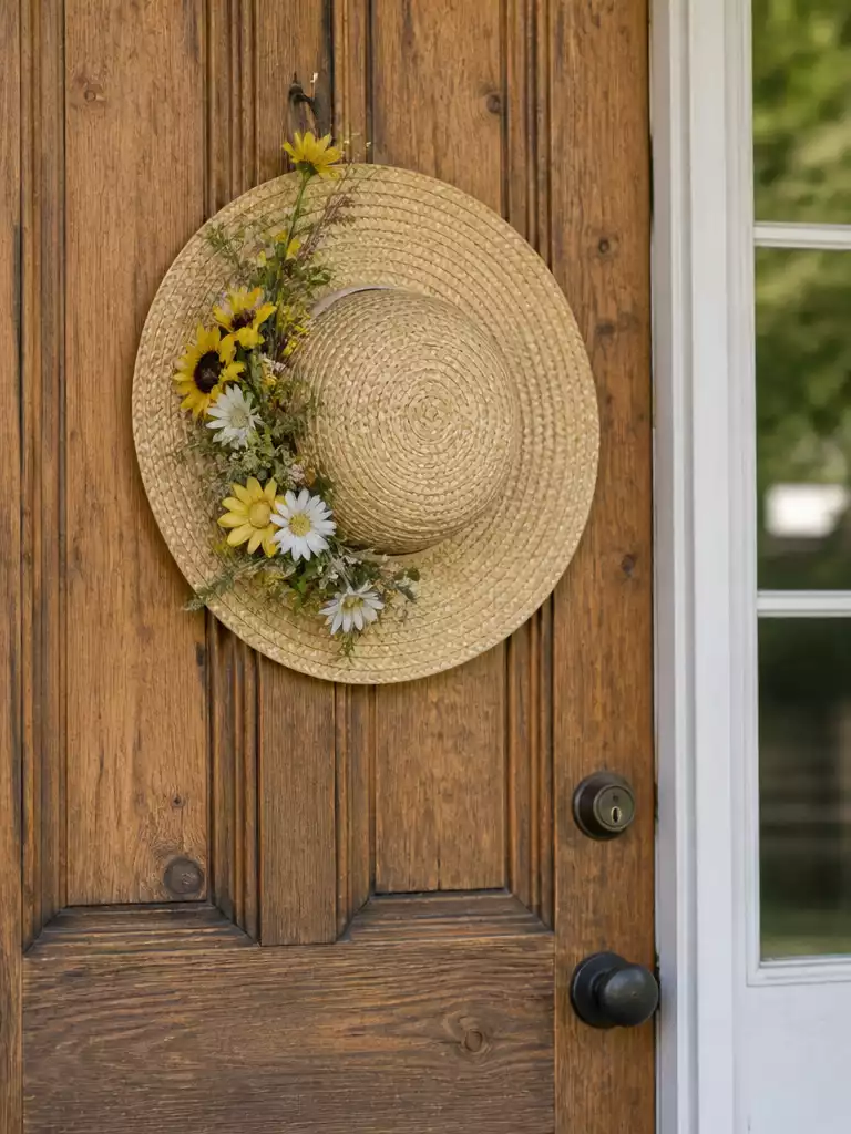 Woven Straw Hat Decor