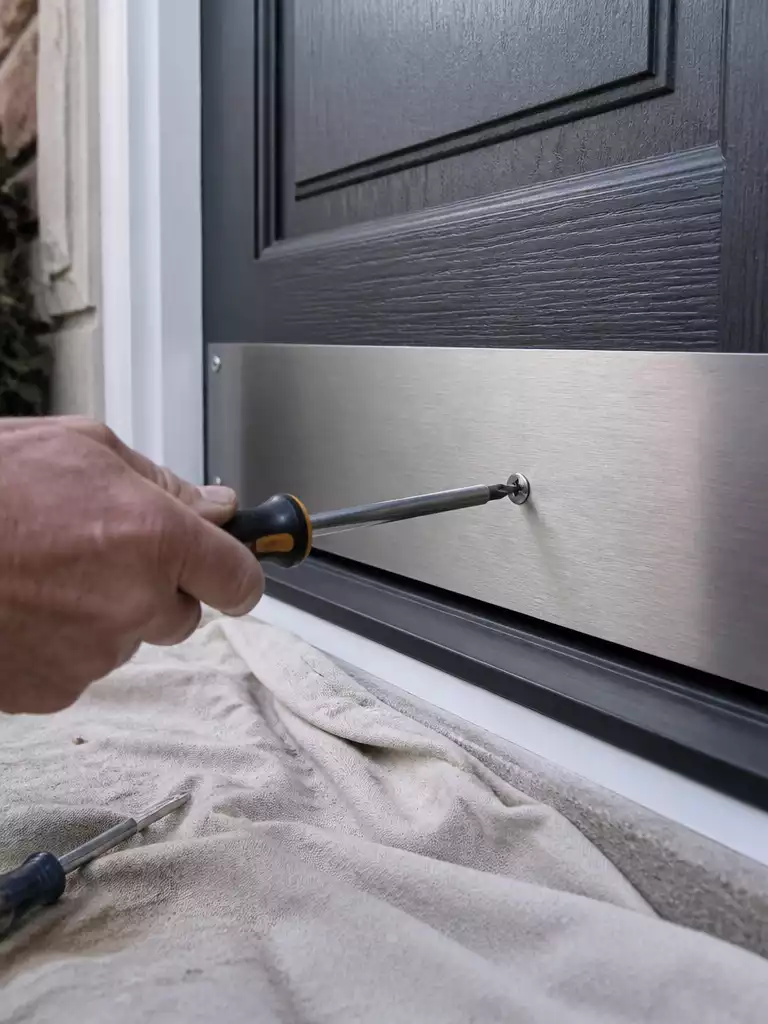 Scuffed Kick Plate to Brushed Nickel