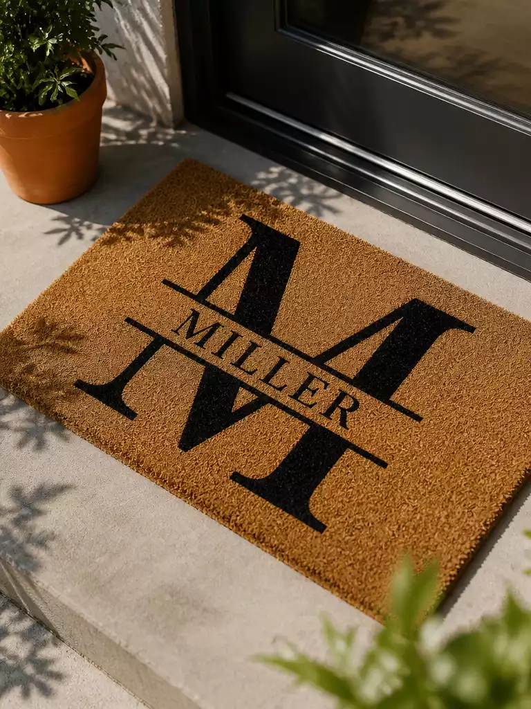 Split Letter Monogram Mat