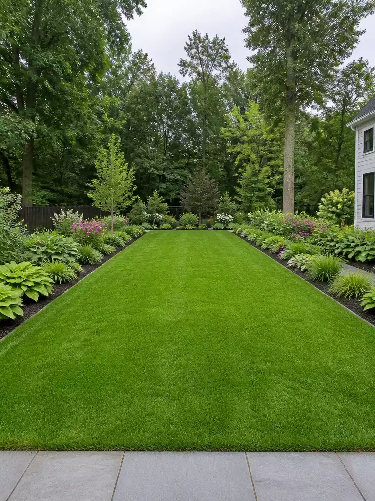 Central Lawn with Border Beds