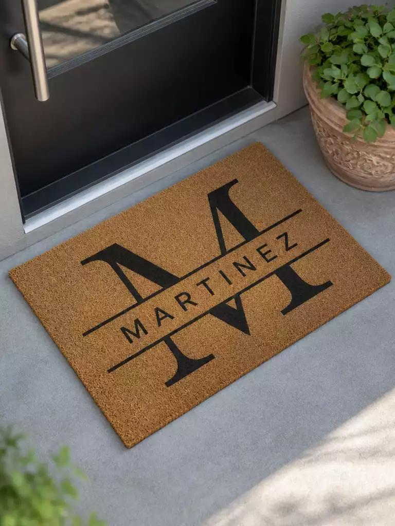 Split Letter Monogram Mat