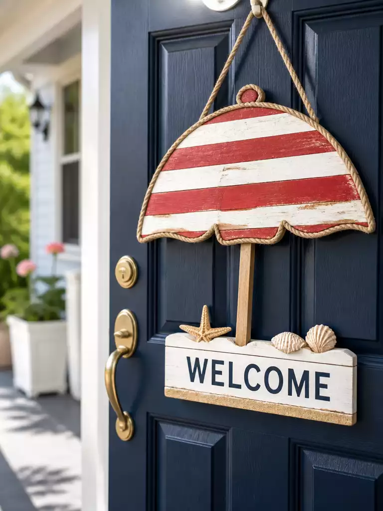 Beach Umbrella Welcome Sign