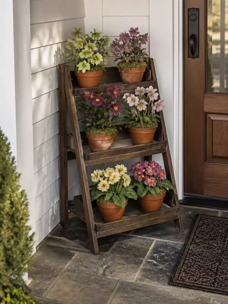 Tiered Plant Stand in the Corner