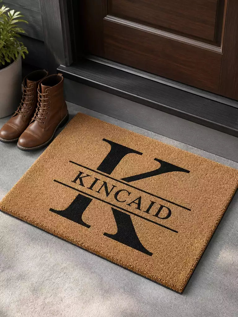 Split Letter Monogram Mat