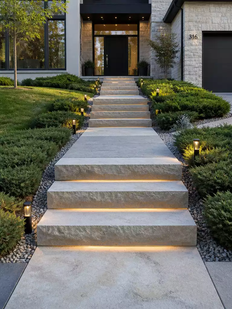 Stepped Route On A Slope