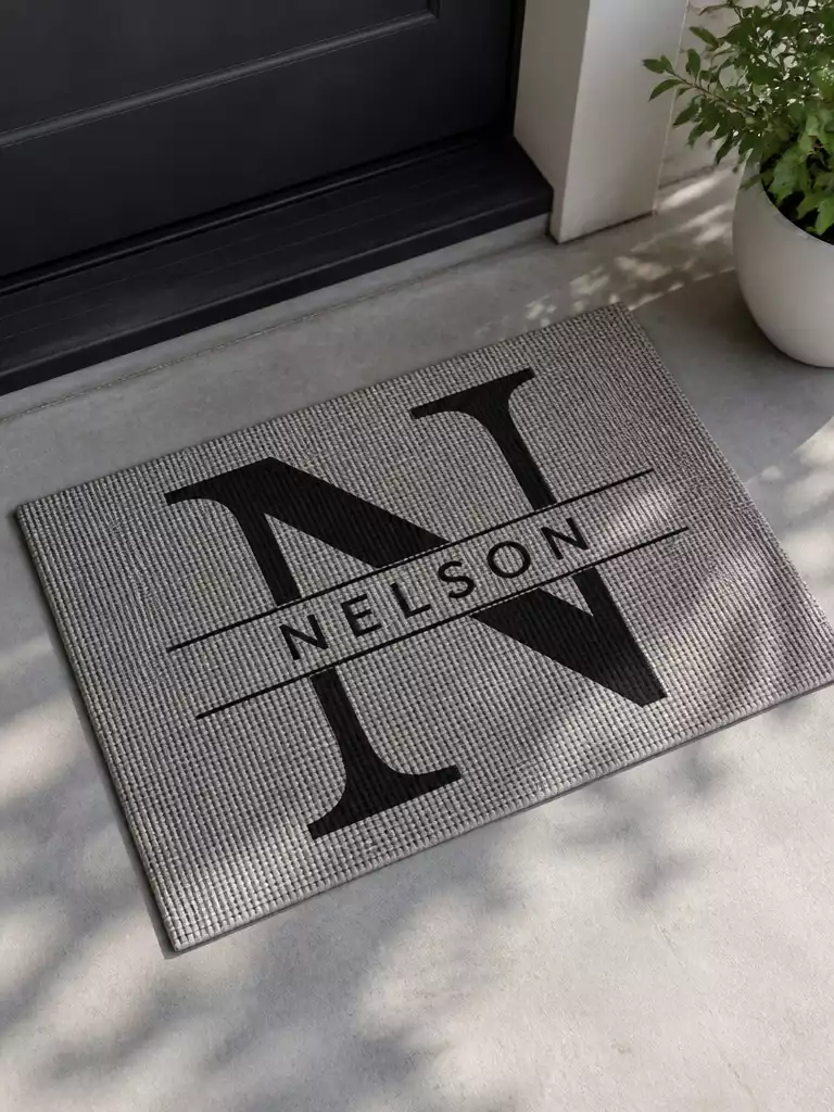 Split Letter Monogram Mat