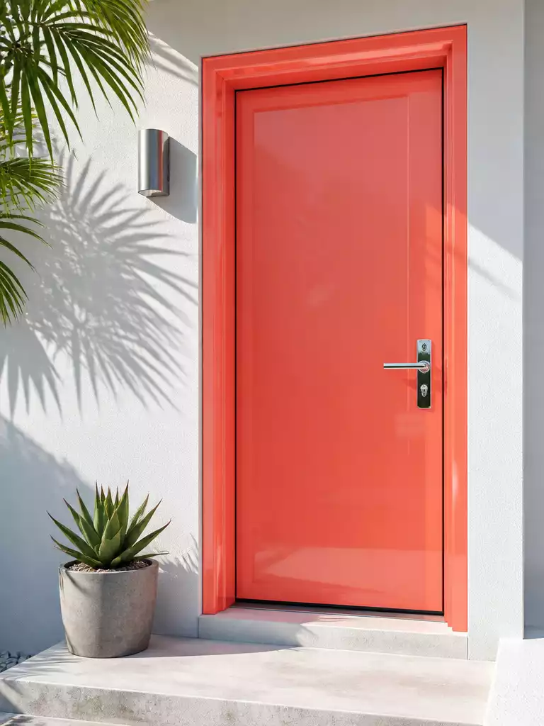 Turquoise Or Coral Front Door