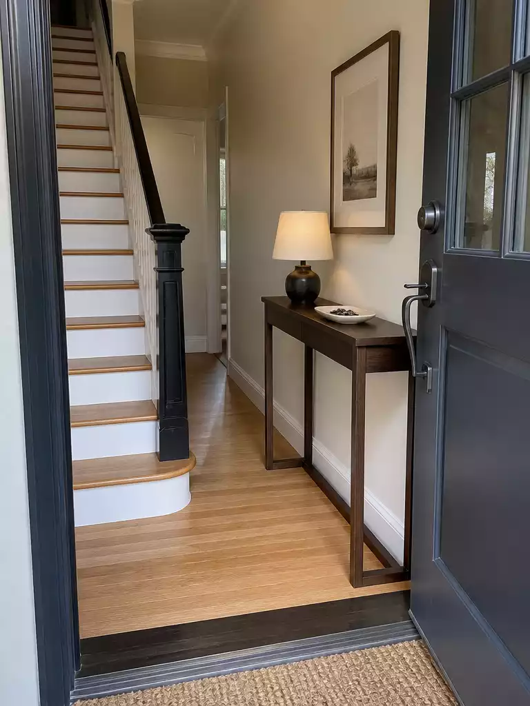 A Slim Console Against the Wall